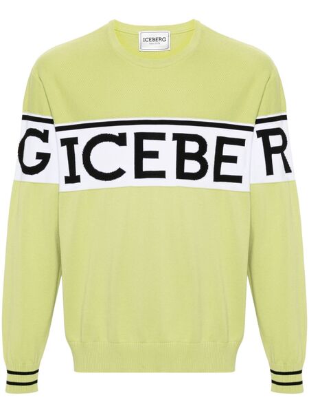  Iceberg Jacquard-logo Cotton Sweatshirt - Green 