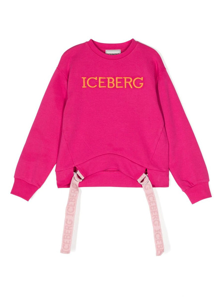  Iceberg Kids Embroidered-logo Ribbon Sweatshirt - Pink 