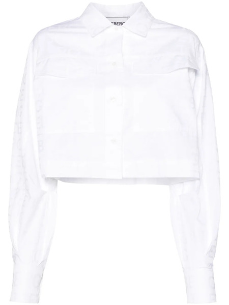  Iceberg Logo-jacquard Cotton Shirt - White 