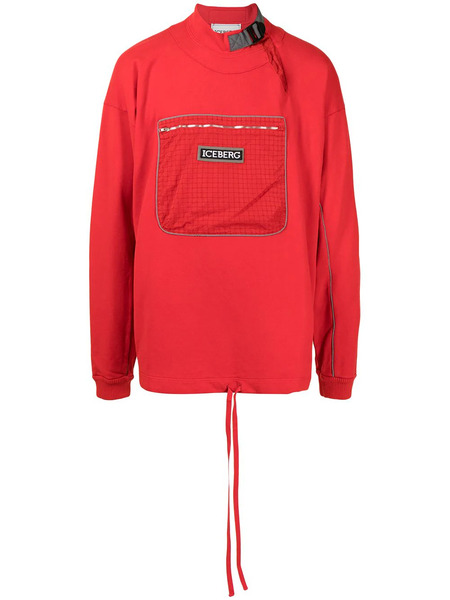  Iceberg Logo-patch Cotton Sweatshirt - Red 