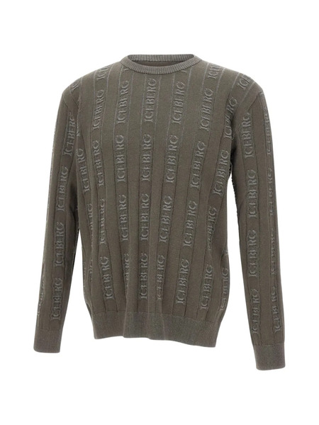  Iceberg Logo-pattern Crew-neck Sweater - Green 