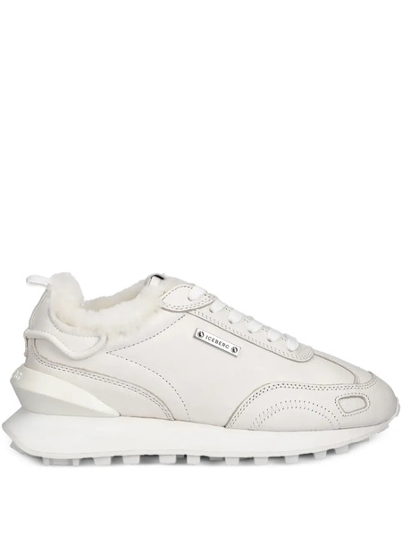  Iceberg Logo-plaque Lace-up Sneakers - White 