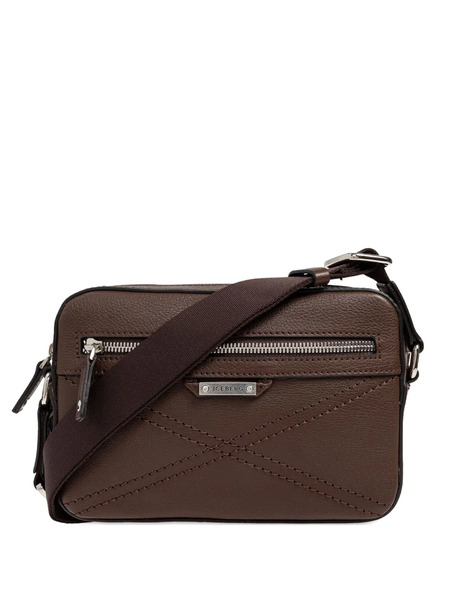  Iceberg Logo-plaque Leather Shoulder Bag - Brown 