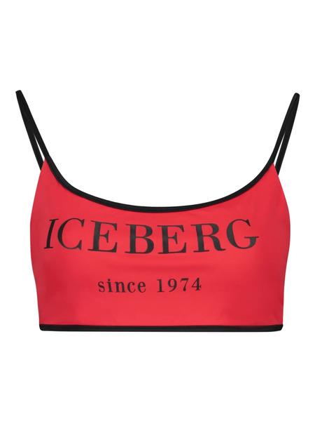  Iceberg Logo-print Bikini Top - Red 