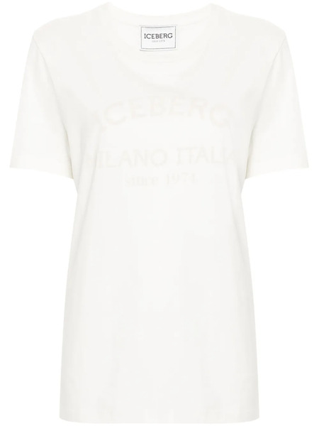  Iceberg Logo-print Cotton T-shirt - Neutrals 