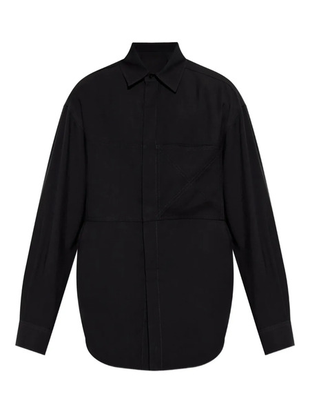  Iceberg Panelled Modal Shirt - Black 