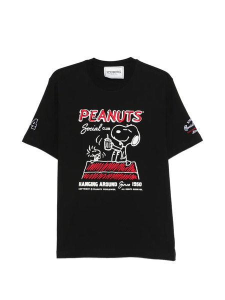  Iceberg Peanuts-embroidered T-shirt - Black 