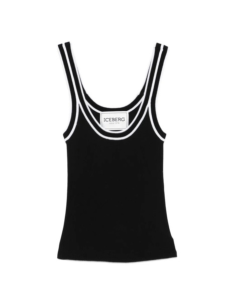  Iceberg Striped Knit Top - Black 