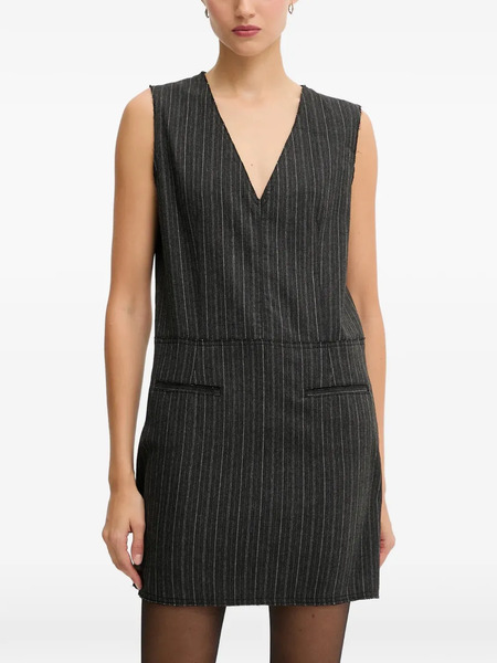  Iceberg Striped-pattern V-neck Mini Dress - Grey 