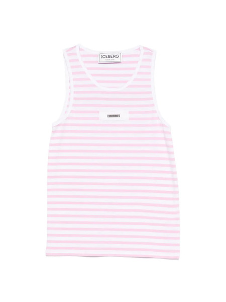  Iceberg Striped Plaque Top - Pink 