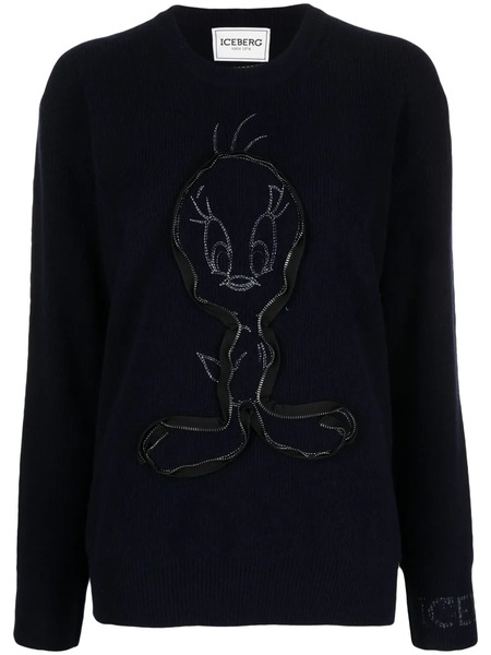  Iceberg X Looney Tunes Virgin-wool Jumper - Blue 