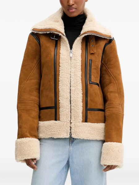  Iceberg Zip-up Suede Jacket - Brown 