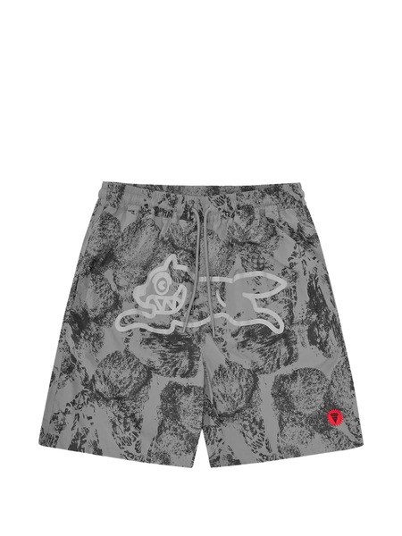  Icecream Cone Stamp Running Dog Swim Shorts - Grey 