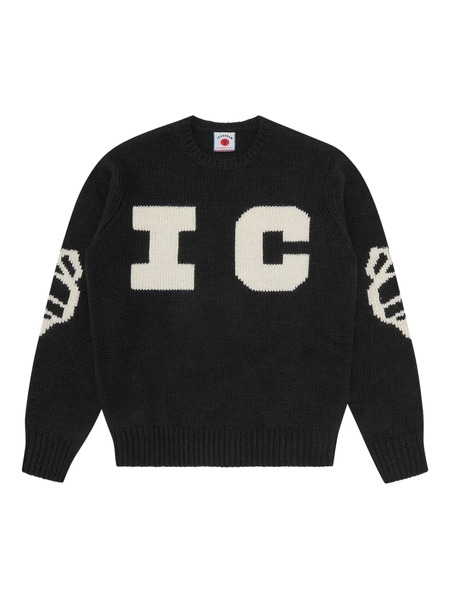  Icecream Graphic Intarsia Sweatshirt - Black 