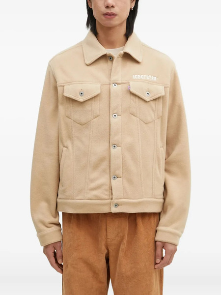  Icecream Logo-embroidered Fleece Jacket - Neutrals 