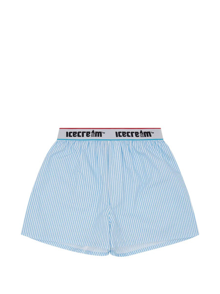  Icecream Logo-waistband Shorts - Blue 