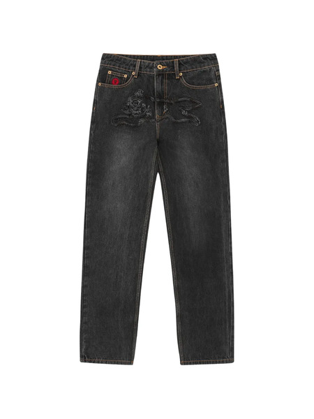  Icecream Washed Graphic Jeans - Grey 