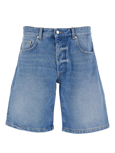  Icon Denim Logo-patch Denim Shorts - Blue 