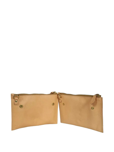  Il Bisonte Double-zip Leather Clutch - Neutrals 