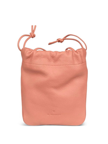  Il Bisonte Drawstring Leather Bucket Bag - Pink 