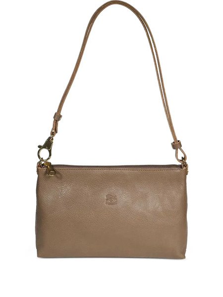  Il Bisonte Logo-detail Leather Clutch Bag - Brown 