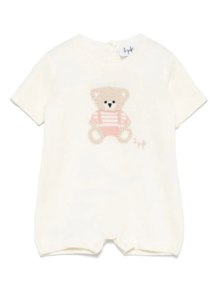  Il Gufo Bear-embroidered Body - Neutrals 