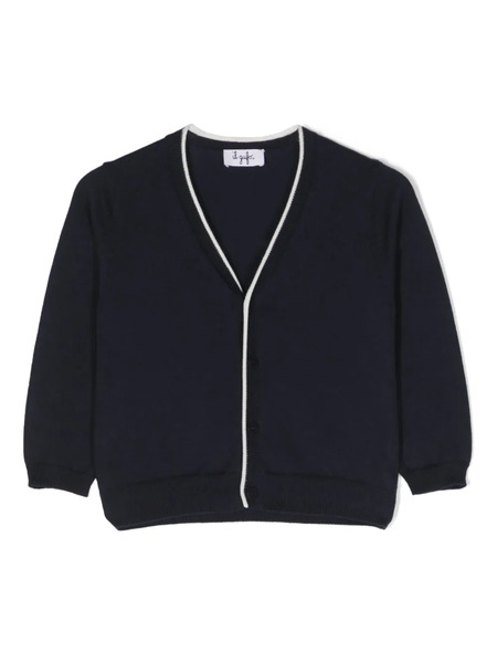  Il Gufo Button-up Fine-knit Cardigan - Blue 
