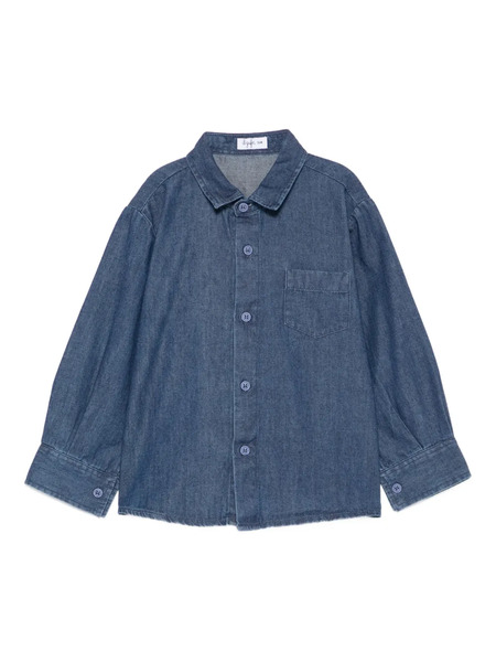  Il Gufo Buttoned Denim Top - Blue 