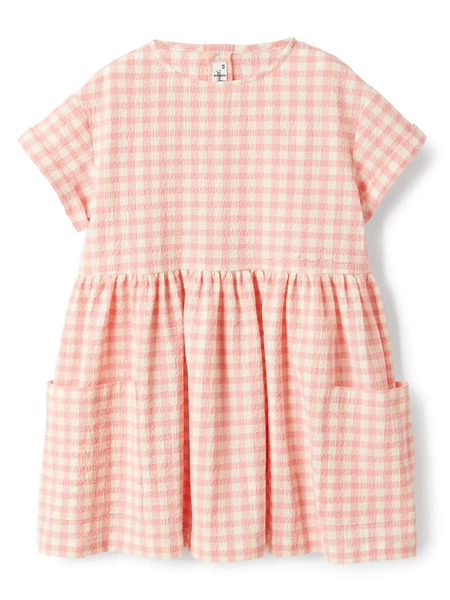  Il Gufo Check-pattern Mini Dress - Pink 