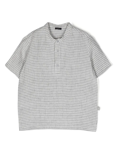  Il Gufo Check-print Short-sleeved Shirt - Grey 