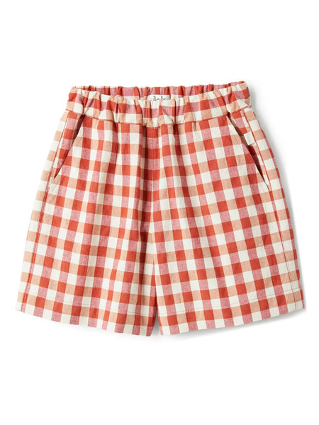  Il Gufo Checked Shorts - Red 