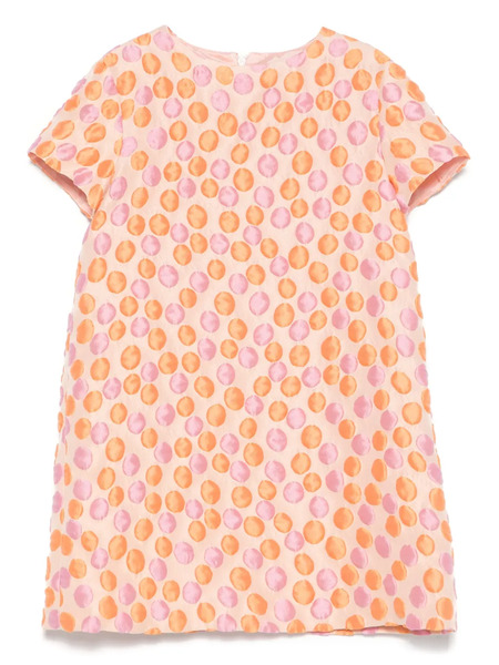  Il Gufo Circle-pattern Dress - Orange 