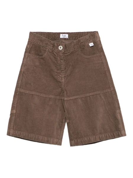  Il Gufo Corduroy Panelled Shorts - Green 
