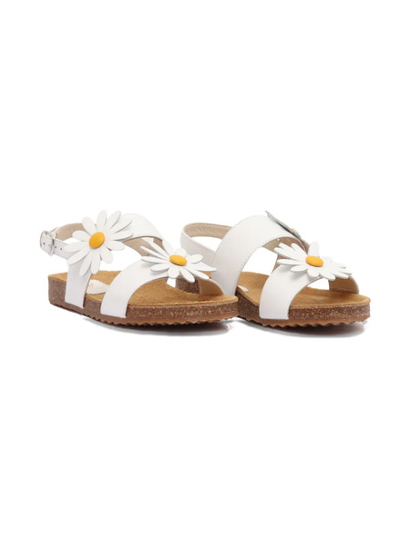 Il Gufo Daisy-embellished Leather Sandals - White 
