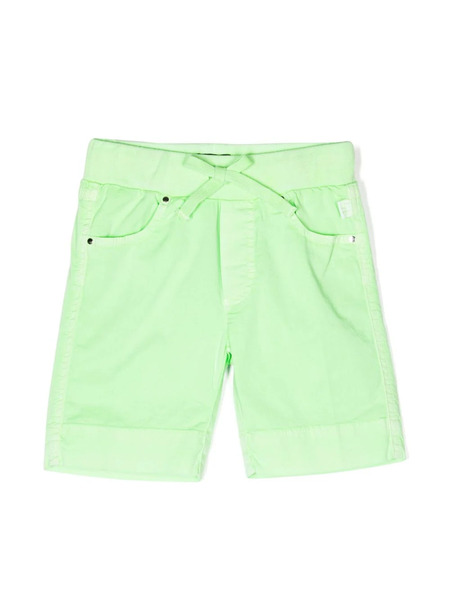  Il Gufo Drawstring-waist Stretch-cotton Shorts - Green 