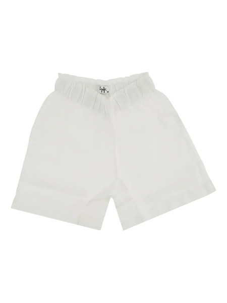  Il Gufo Elastic-waist Linen Casual Shorts - White 