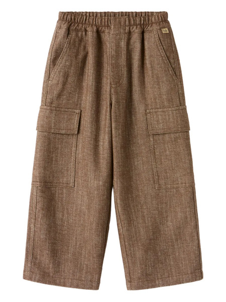  Il Gufo Elasticated Cargo Trousers - Brown 