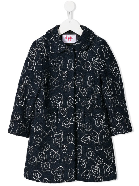  Il Gufo Embroidered Coat - Blue 
