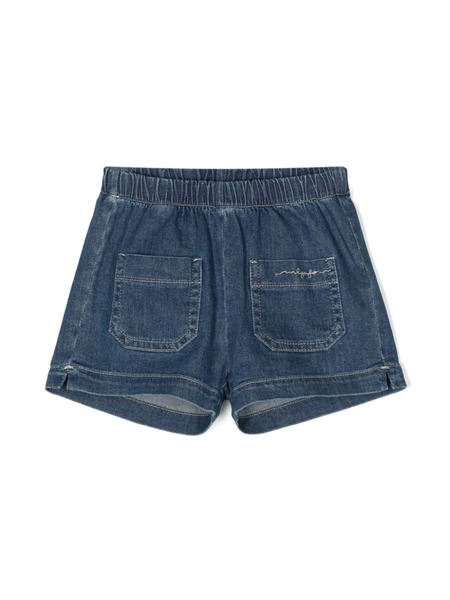  Il Gufo Embroidered-logo Denim Shorts - Blue 
