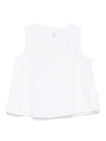  Il Gufo Floral-embroidered Blouse - White 