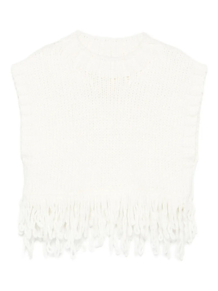  Il Gufo Fringed Knitted Vest - Neutrals 