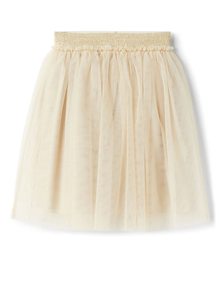  Il Gufo Glitter-waistband Tulle Skirt - Neutrals 
