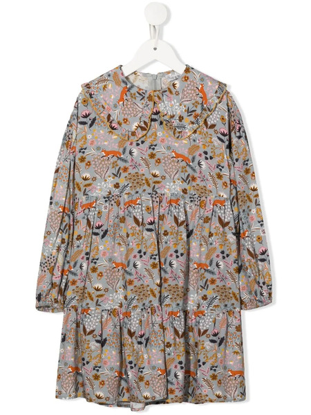  Il Gufo Graphic-print Midi Dress - Grey 