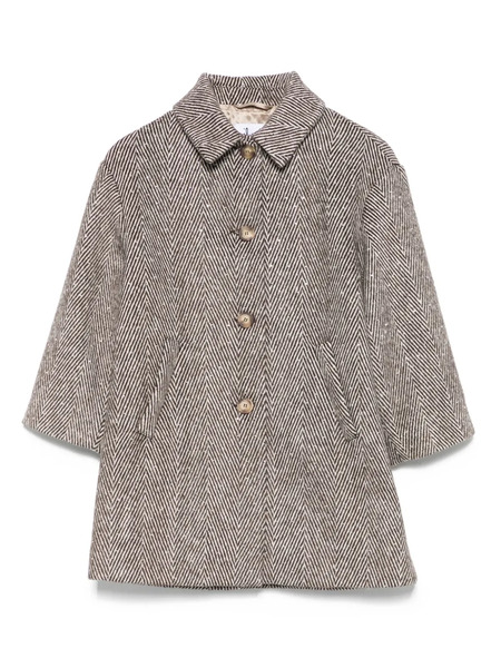  Il Gufo Herringbone-pattern Coat - Brown 
