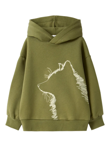  Il Gufo Hooded Graphic Sweatshirt - Green 