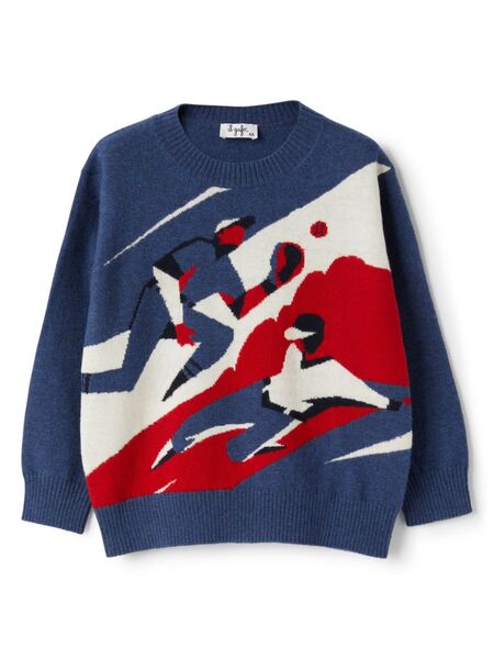  Il Gufo Intarsia-knit Jumper - Blue 