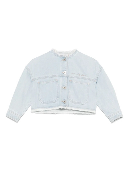 Il Gufo Logo-embroidered Denim Jacket - Blue 