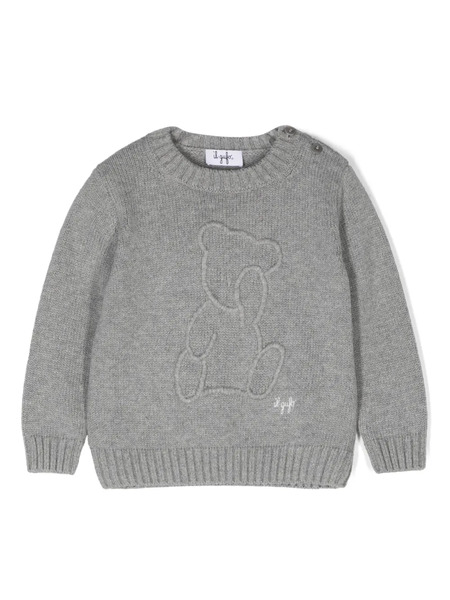  Il Gufo Logo-embroidered Sweater - Grey 
