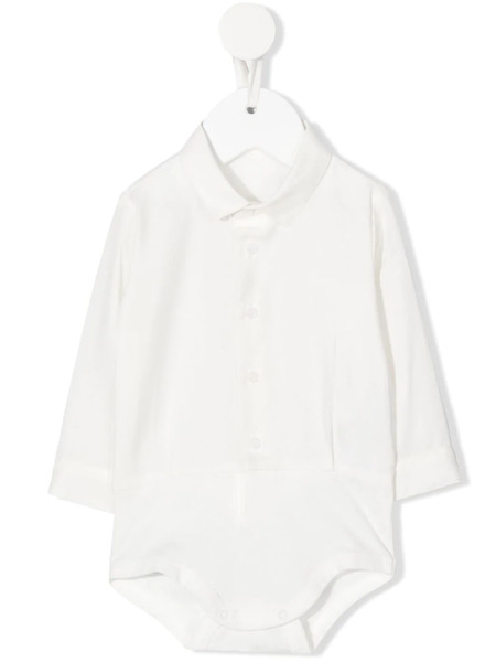  Il Gufo Long-sleeve Button-up Shortie - White 