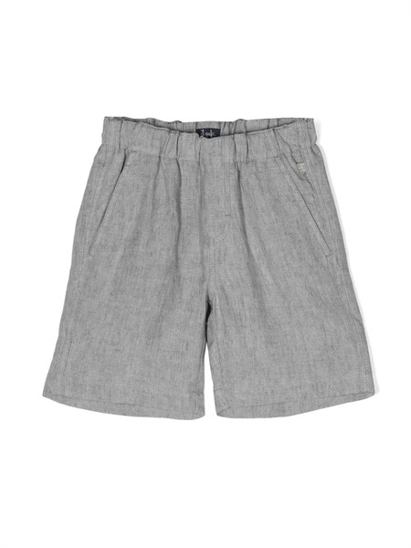  Il Gufo Mélange-effect Linen Shorts - Grey 